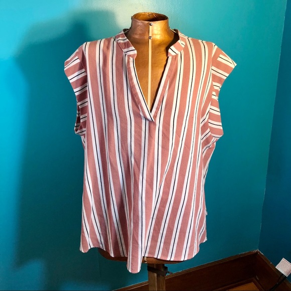 2XL Plus Size Pink Striped Blouse - Picture 4 of 4